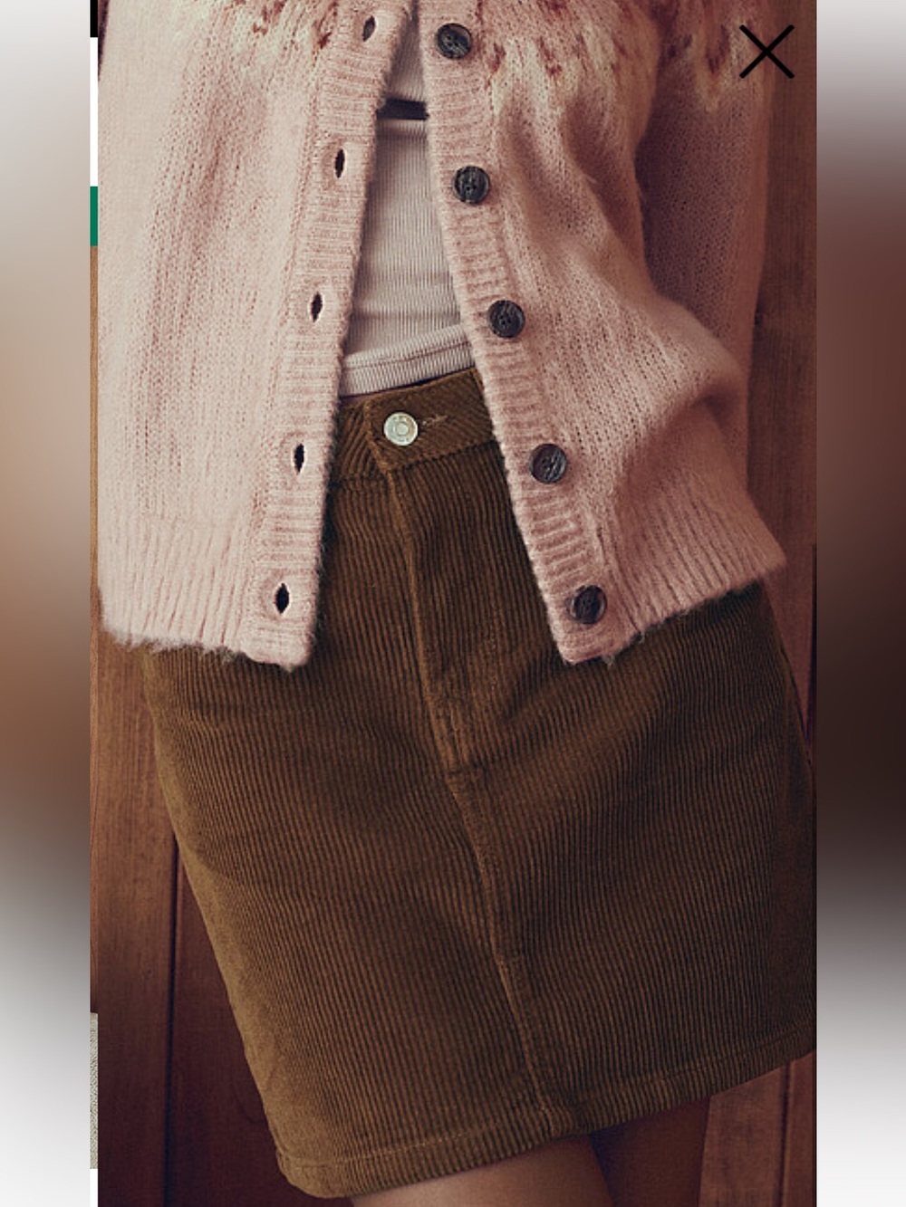 Simons Brown Corduroy Mini Skirt - Picture 2 of 6